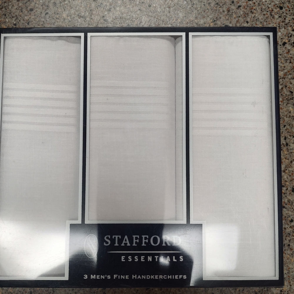 Stafford White Men's Handkerchiefs